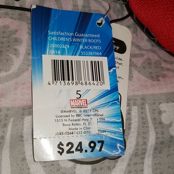 NWT Spiderman snow boots - Picture 6 of 9